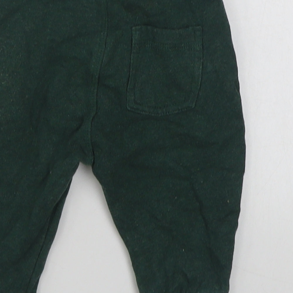 Mothercare Boys Green Cotton Jogger Trousers Size 6-9 Months