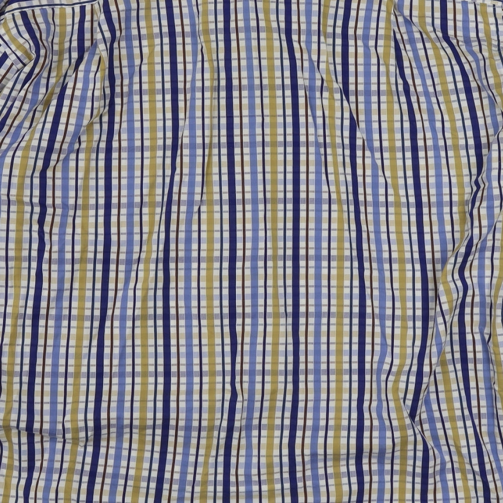 Pure Hitch Mens Multicoloured Plaid Cotton Button-Up Size 2XL Collared Button