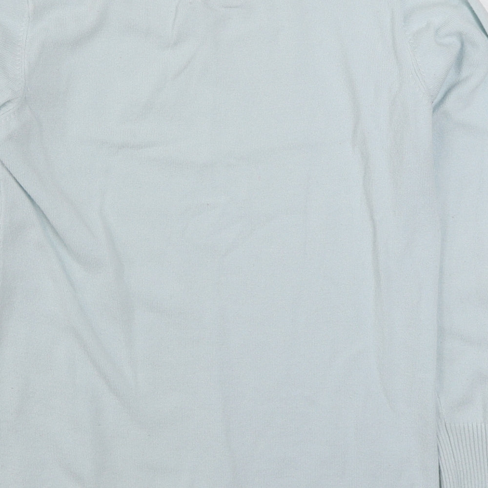 Micha Womens Blue Round Neck Viscose Pullover Jumper Size S