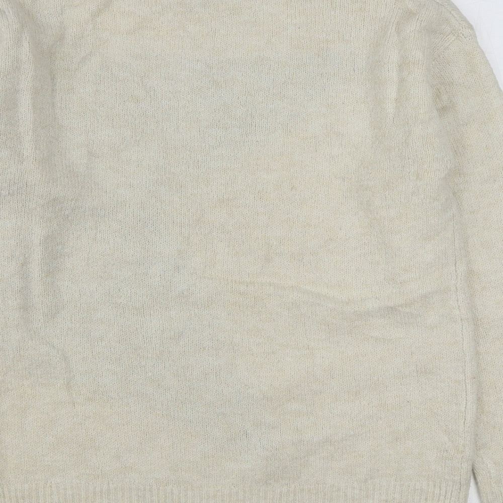 Principles Womens Beige Round Neck Acrylic Pullover Jumper Size 8