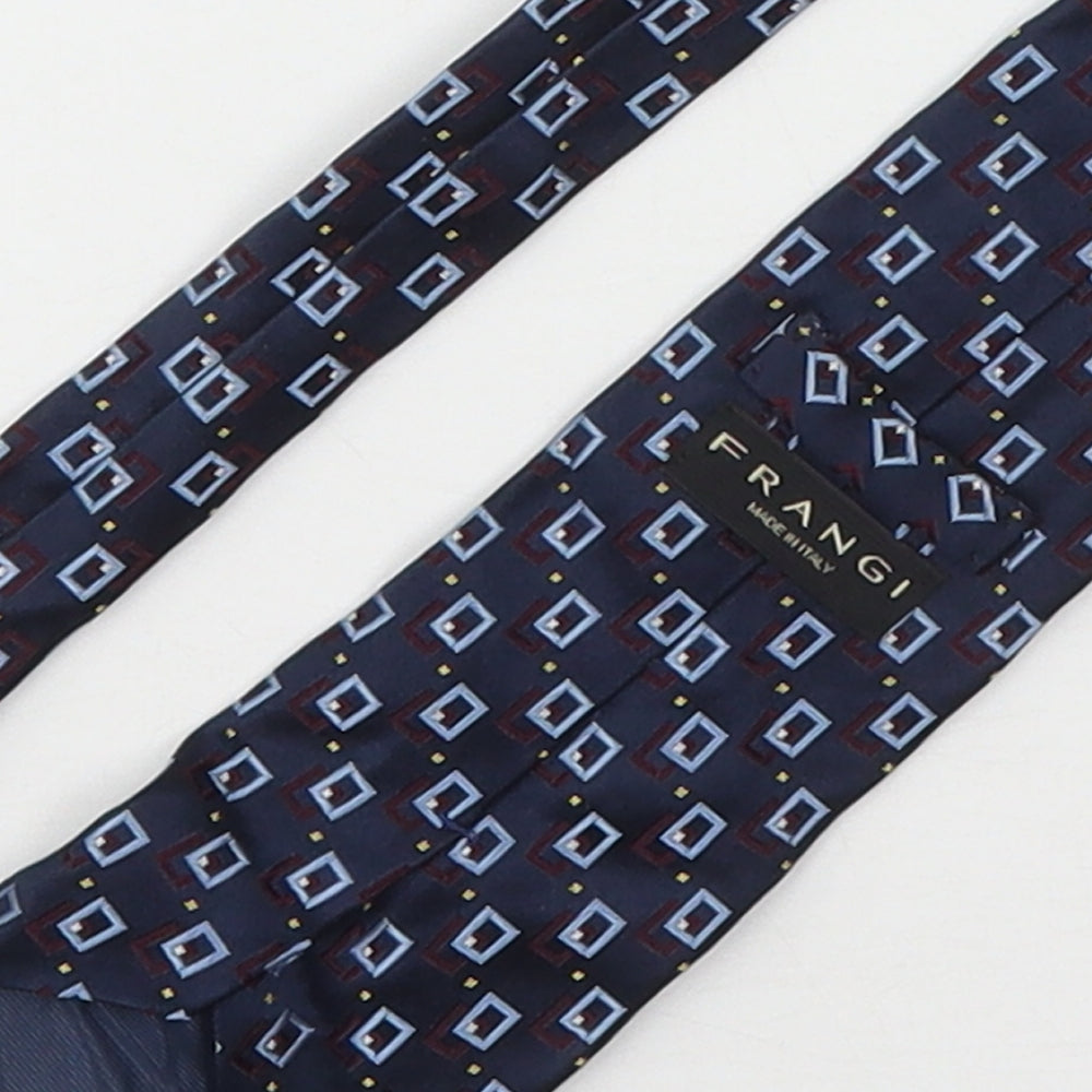 Frangi Mens Multicoloured Geometric Silk Pointed Tie One Size