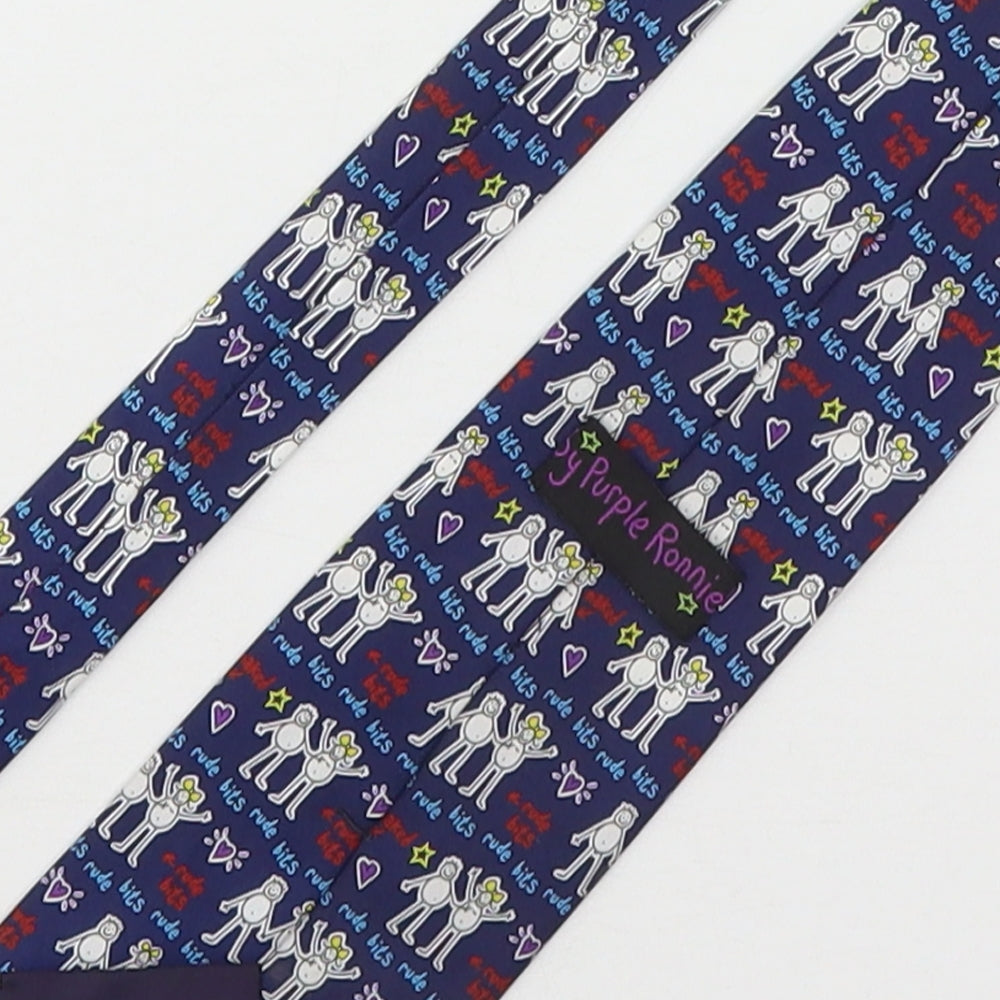 Purple Rain Mens Multicoloured Geometric Polyester Pointed Tie One Size