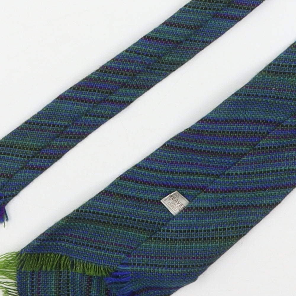 Curleweaver Mens Green Striped Wool Pointed Tie One Size