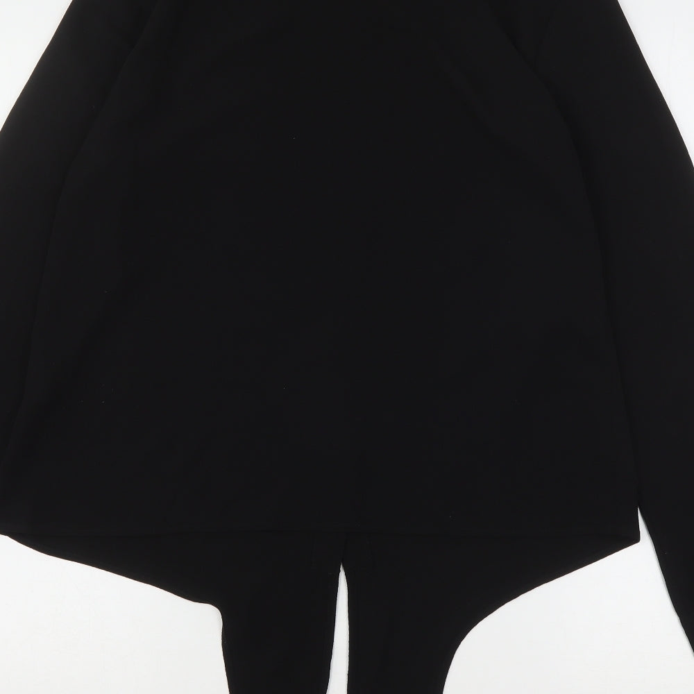 Brave Soul Womens Black Polyester Basic Button-Up Size S Collared