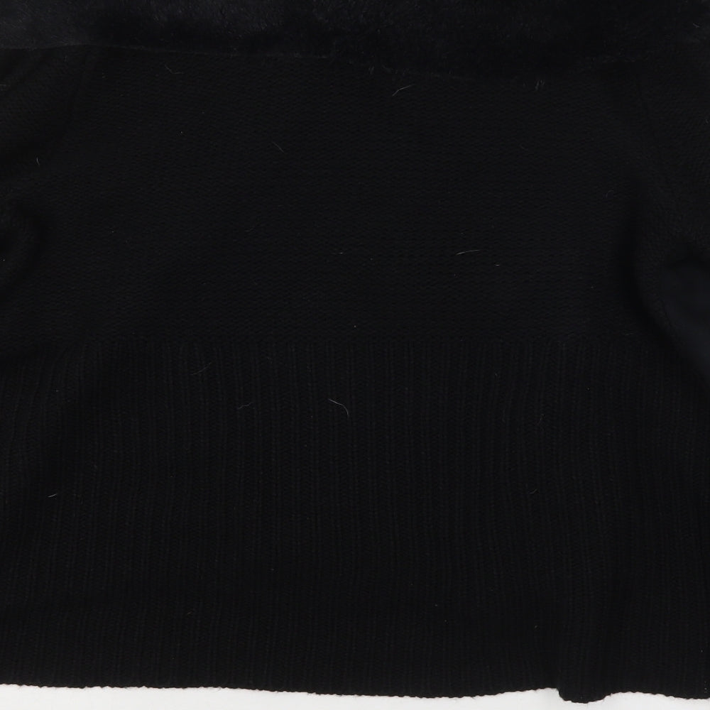 South Womens Black V-Neck Acrylic Cardigan Jumper Size 14