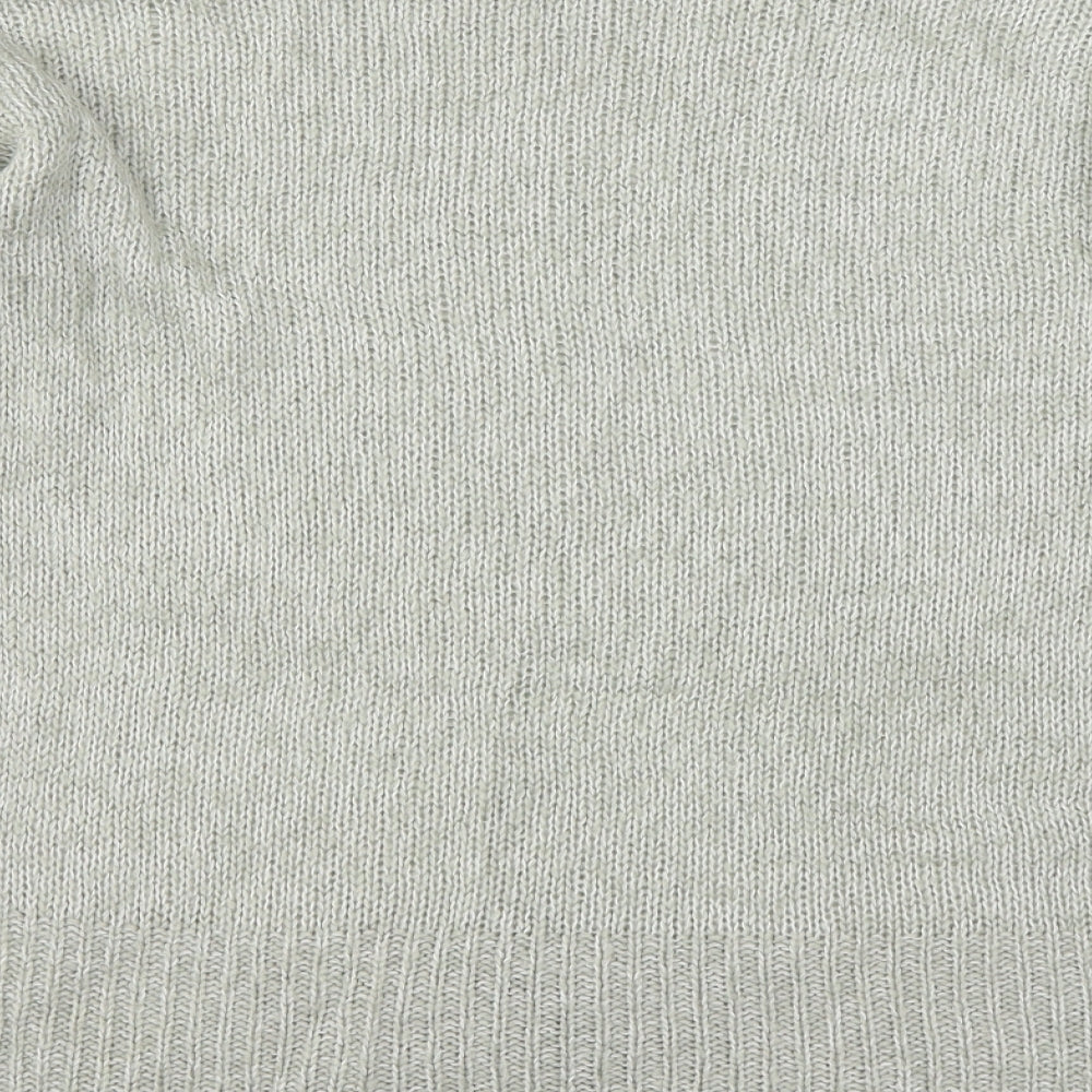 New Look Womens Grey Round Neck Acrylic Pullover Jumper Size M