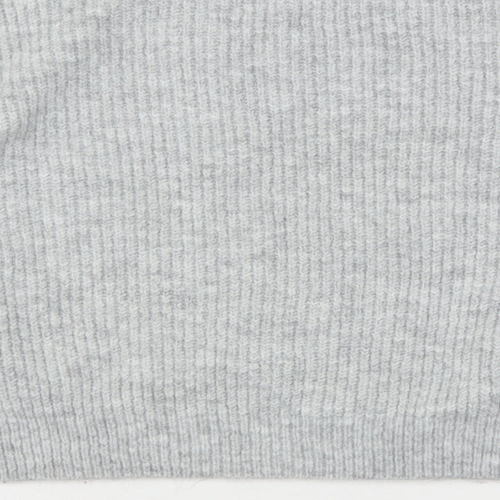 Topshop Womens Grey Round Neck Acrylic Pullover Jumper Size S