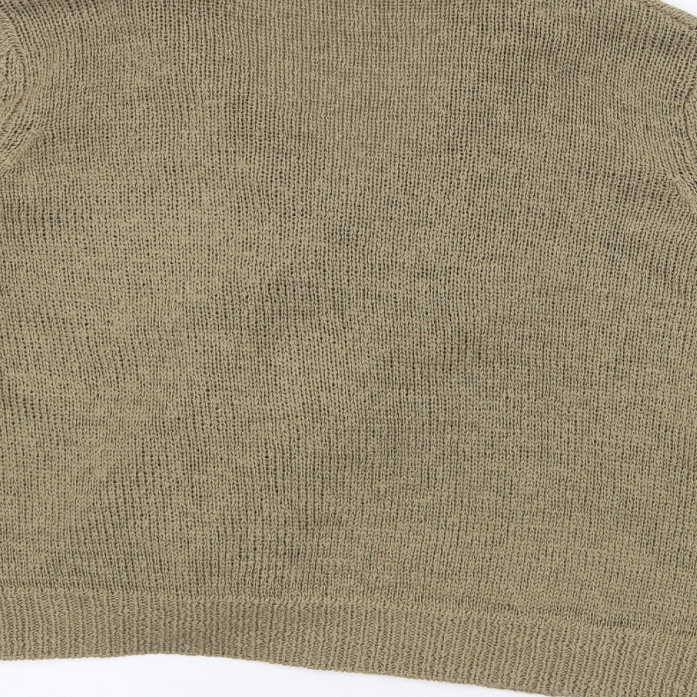 Kenneth Cole Womens Green Roll Neck Acrylic Cardigan Jumper Size M