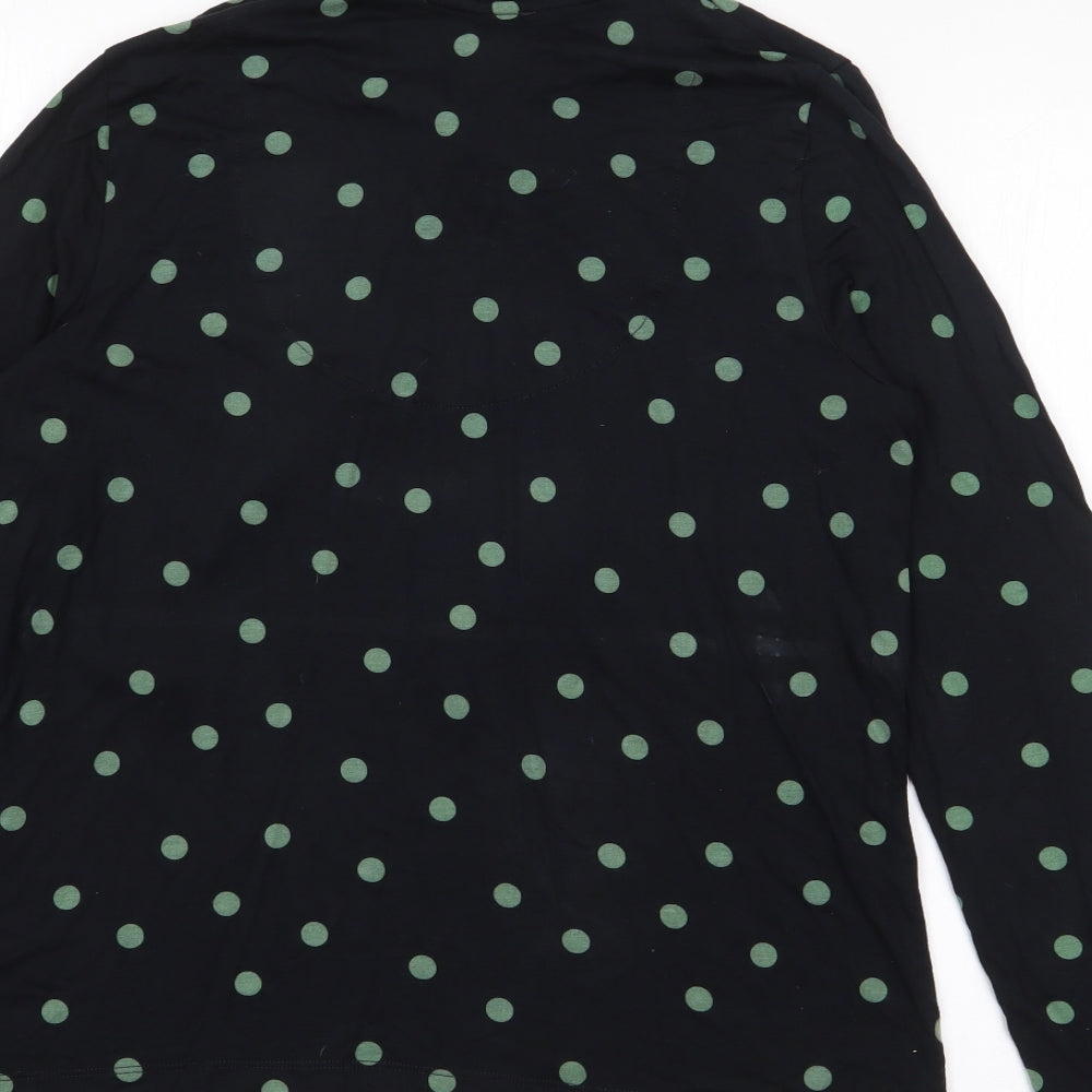 Marks & Spencer Womens Black Collared Polka Dot Viscose Pullover Jumper Size 12