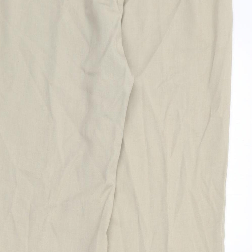 Marks and Spencer Womens Beige Viscose Trousers Size 10 L26 in Regular