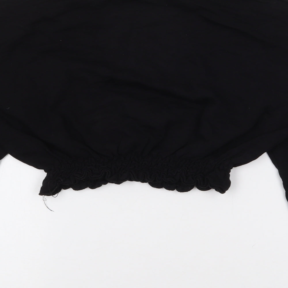 Select Womens Black Cotton Pullover Sweatshirt Size S