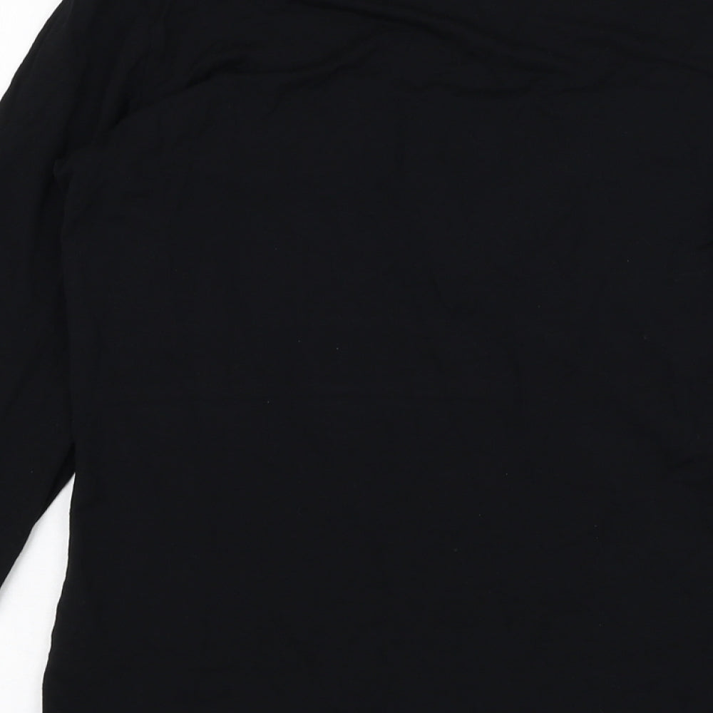 Marks & Spencer Womens Black Round Neck Viscose Cape Jumper Size 12