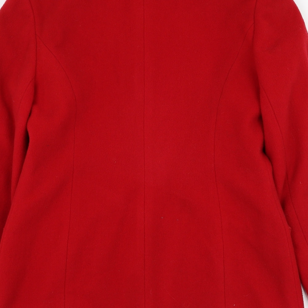 Charlotte Halton Womens Red Overcoat Coat Size 10 Zip