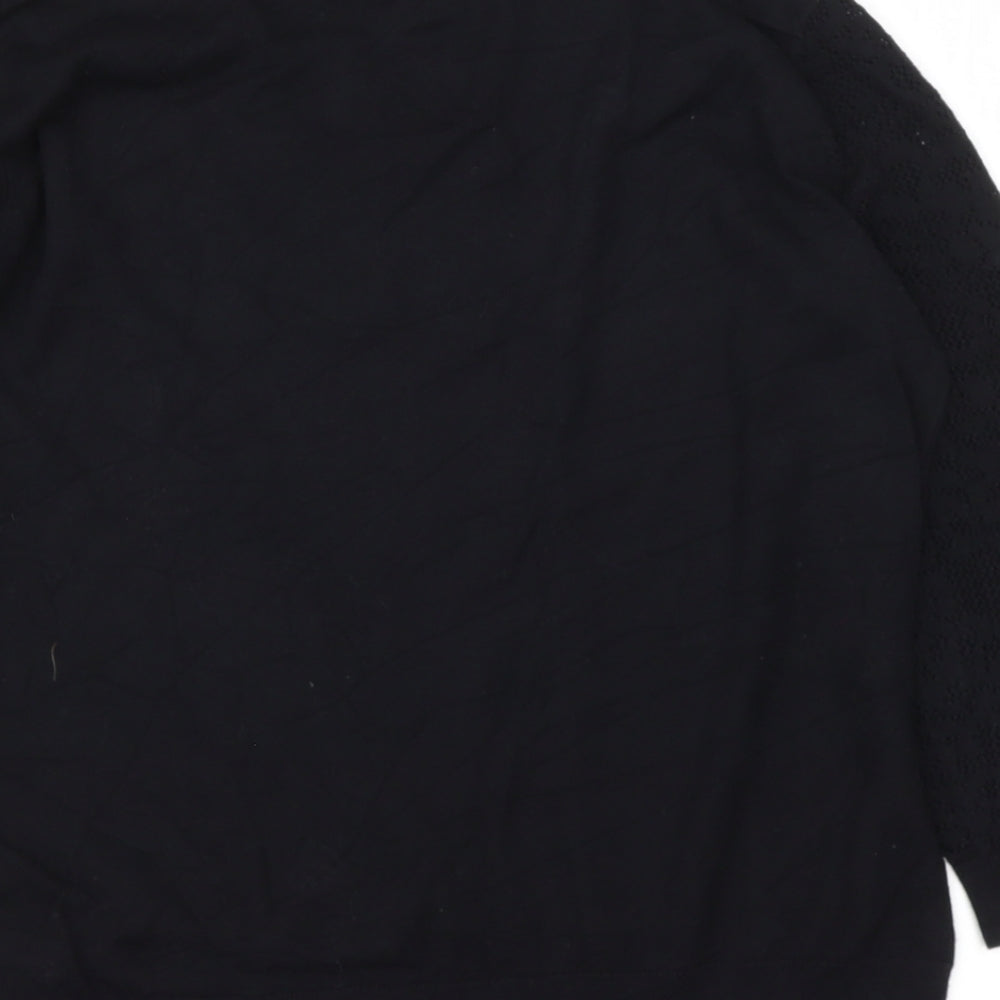 H&M Womens Black Roll Neck Cotton Pullover Jumper Size M