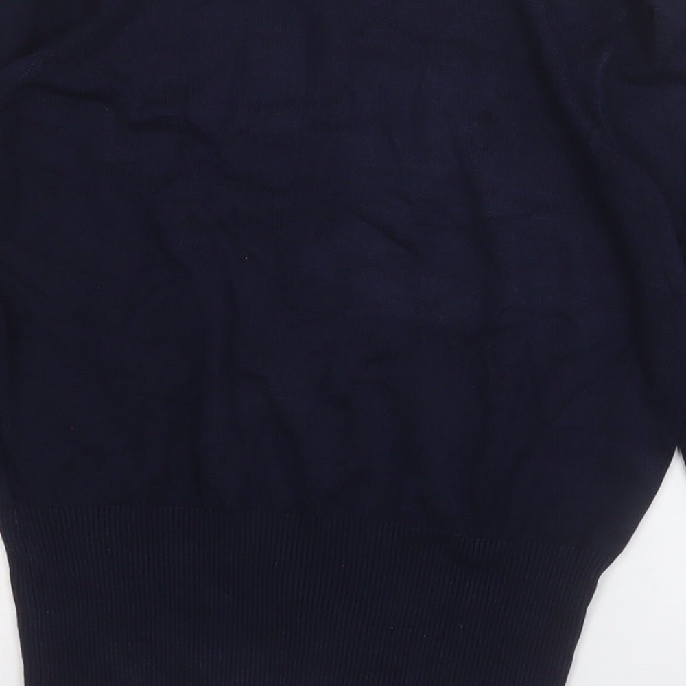 Marks and Spencer Womens Blue Round Neck Viscose Pullover Jumper Size 12