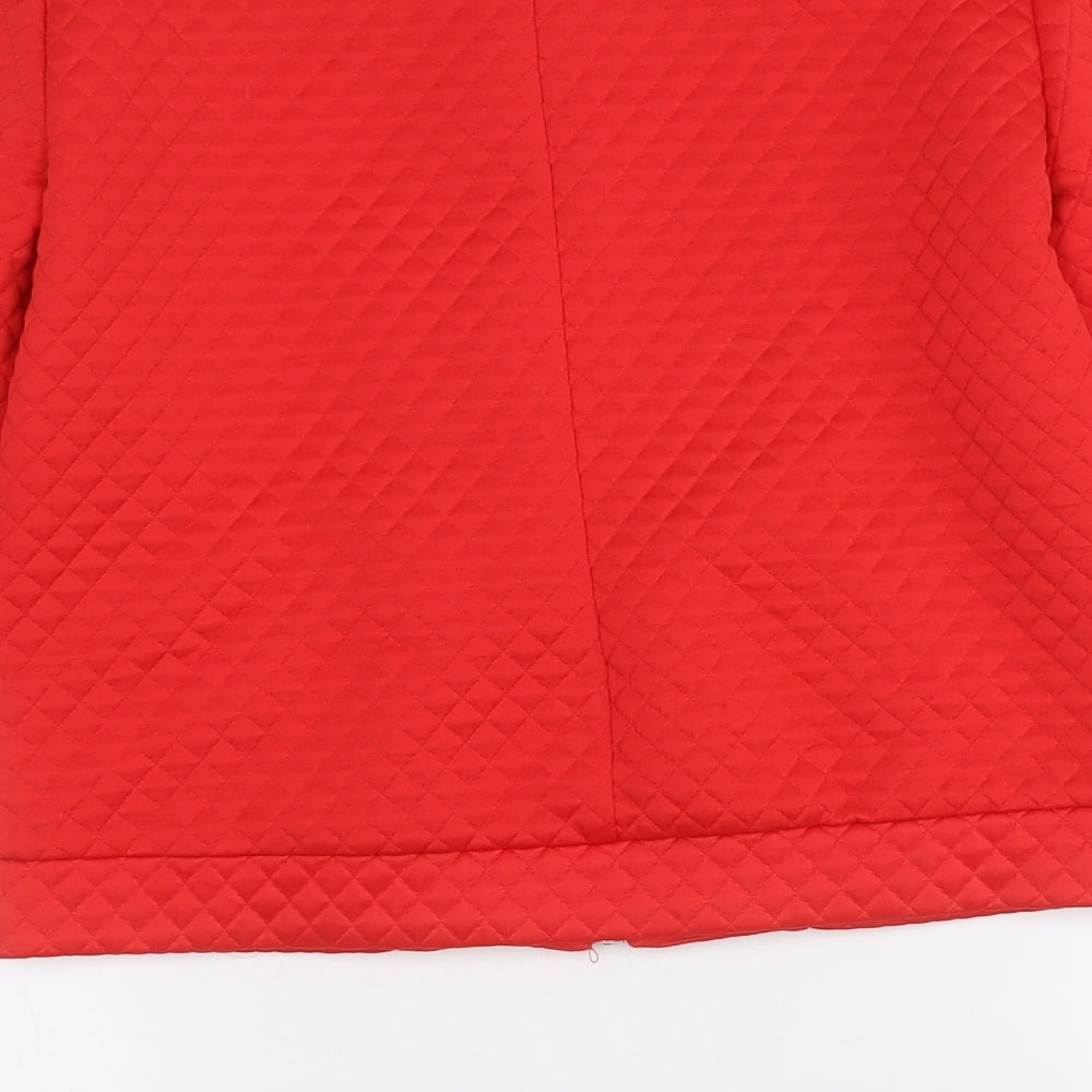 Divided Womens Red Geometric Jacket Size S Zip