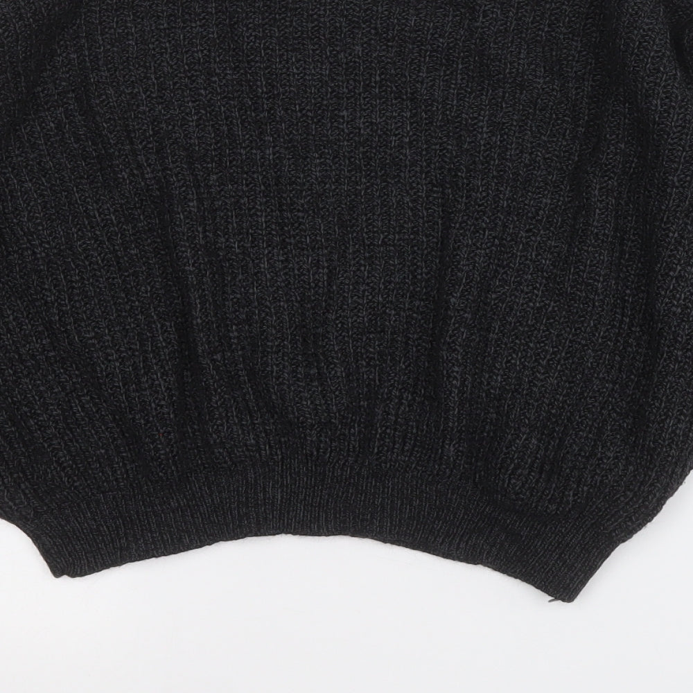 Boohoo Womens Grey Round Neck Acrylic Pullover Jumper Size S
