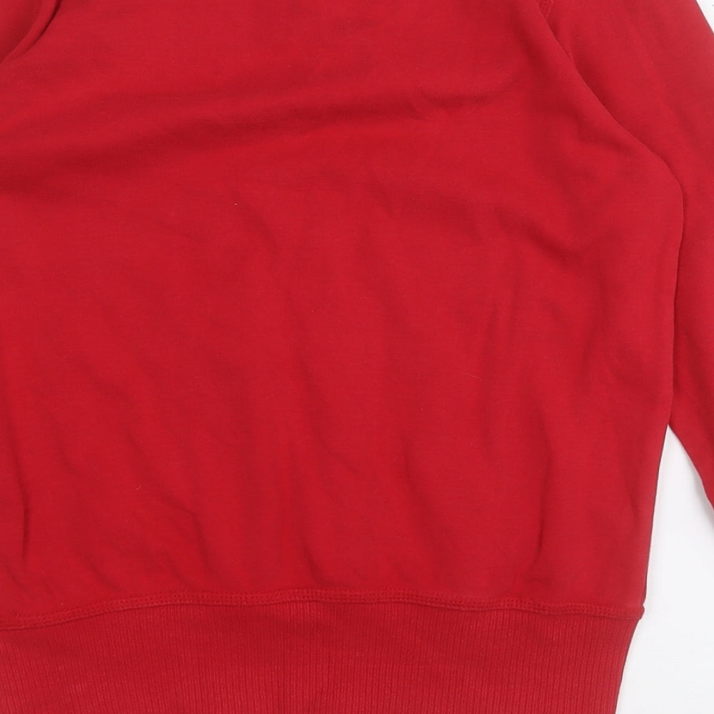 George Womens Red Cotton Pullover Hoodie Size 8