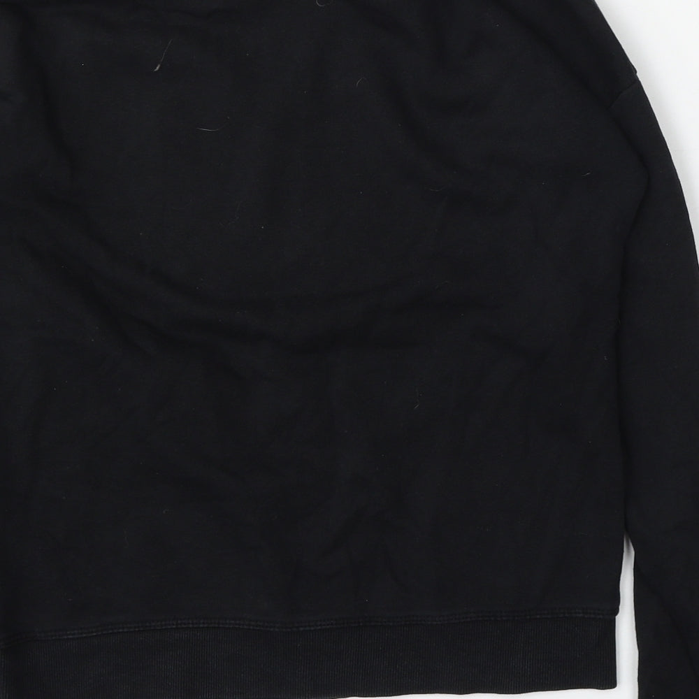 New Look Womens Black Cotton Pullover Sweatshirt Size 6