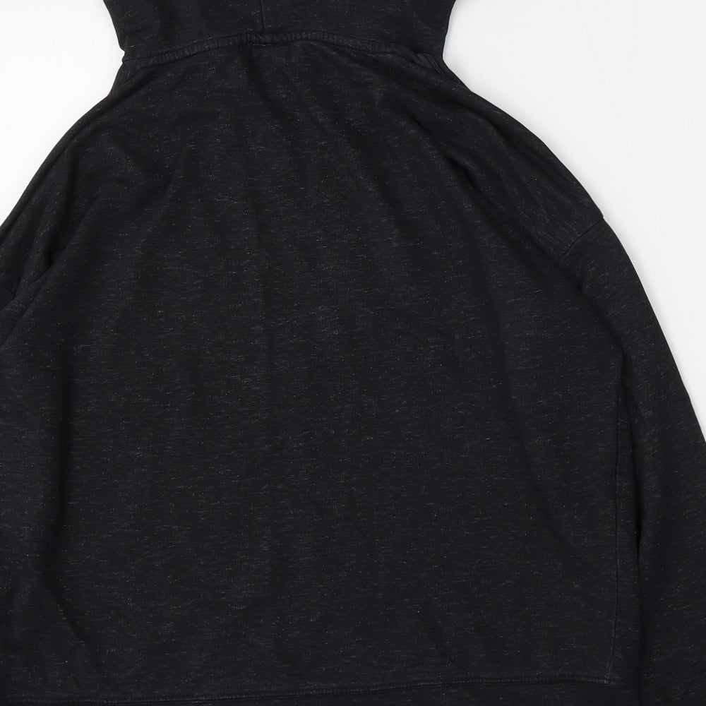 LOGG Womens Black Polyester Pullover Hoodie Size M Tie