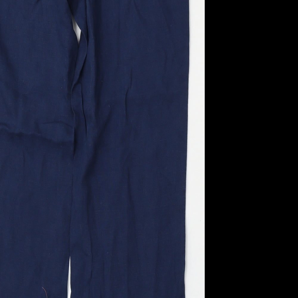 Preworn Womens Blue Polyester Trousers Size 36 L31 in Regular