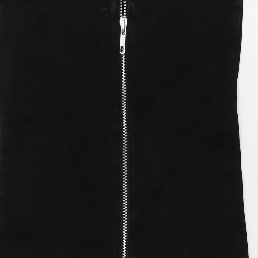New Look Womens Black Cotton A-Line Size 10 Square Neck