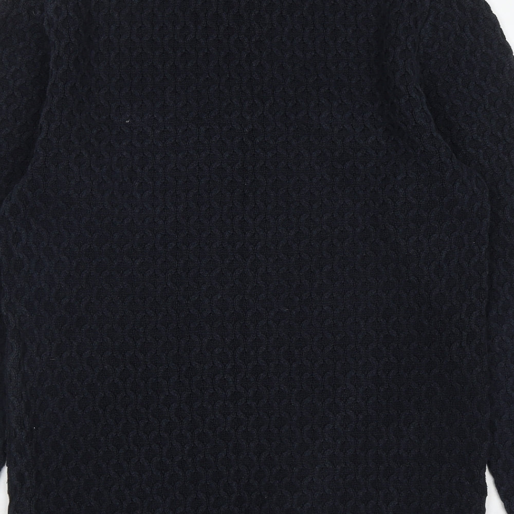 H&M Womens Blue Round Neck Cotton Pullover Jumper Size M