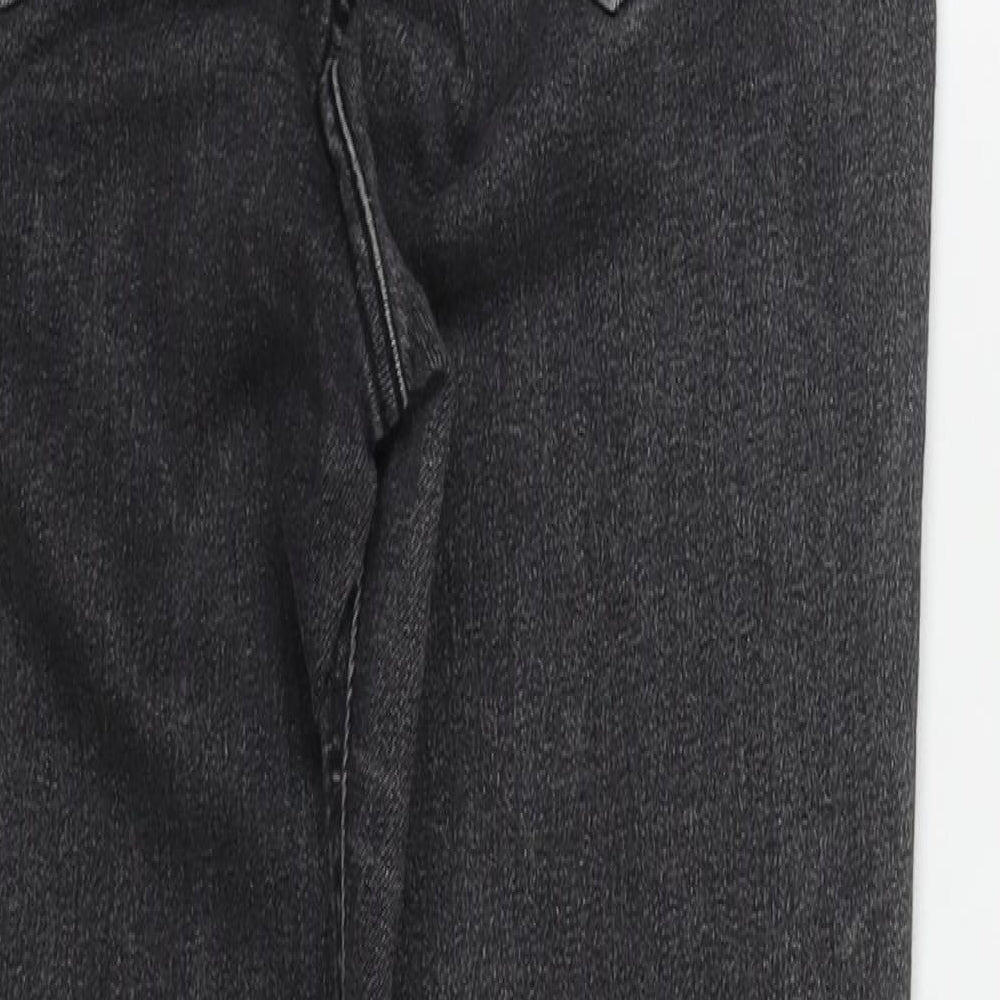 Zara Womens Black Polyester Straight Jeans Size 8 L29 in Regular Zip