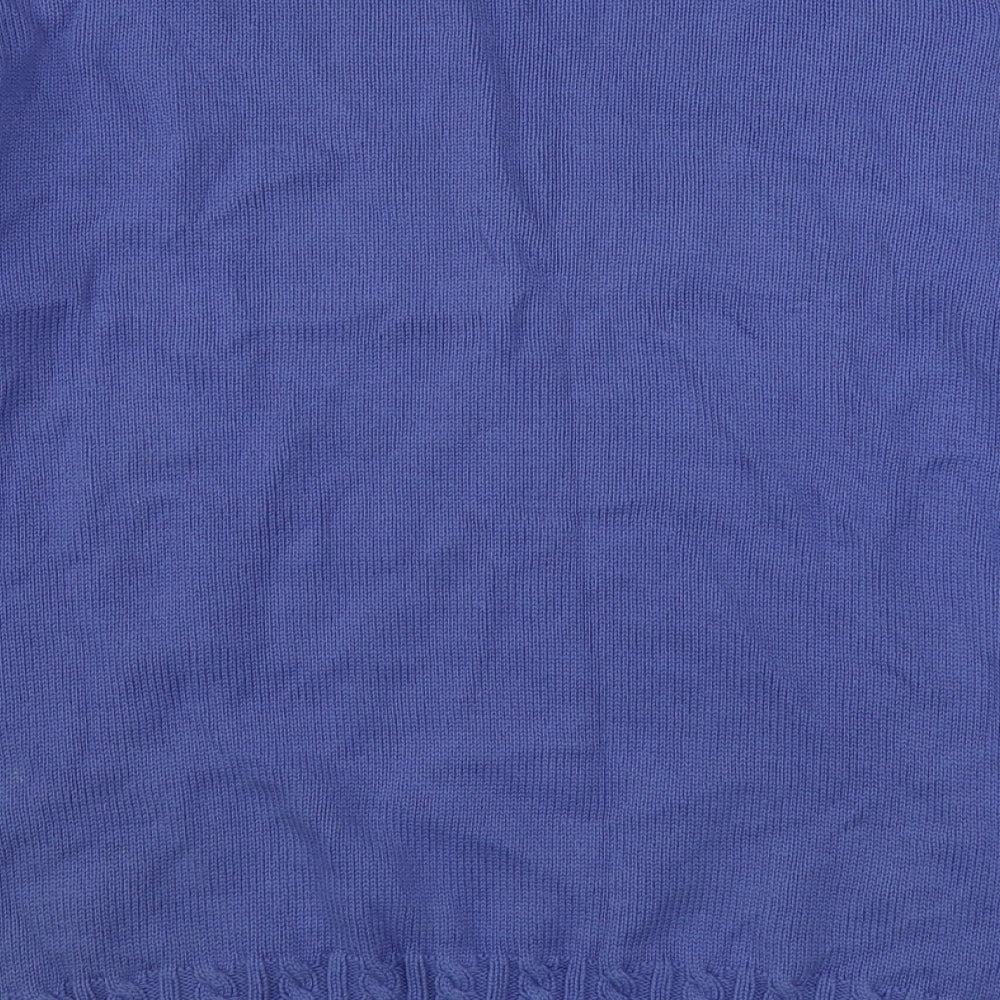 EWM Womens Purple Round Neck Cotton Pullover Jumper Size M