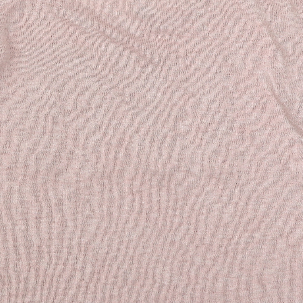 New Look Womens Pink Scoop Neck Viscose Pullover Jumper Size 16