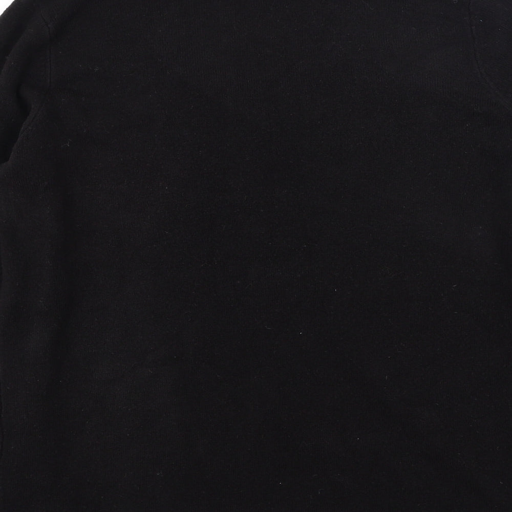 Papaya Womens Black V-Neck Acrylic Pullover Jumper Size M