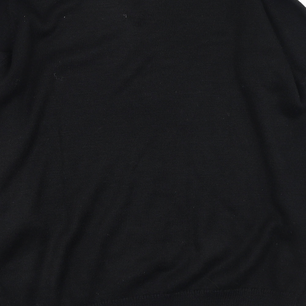 st bernard Womens Black V-Neck Acrylic Pullover Jumper Size 40