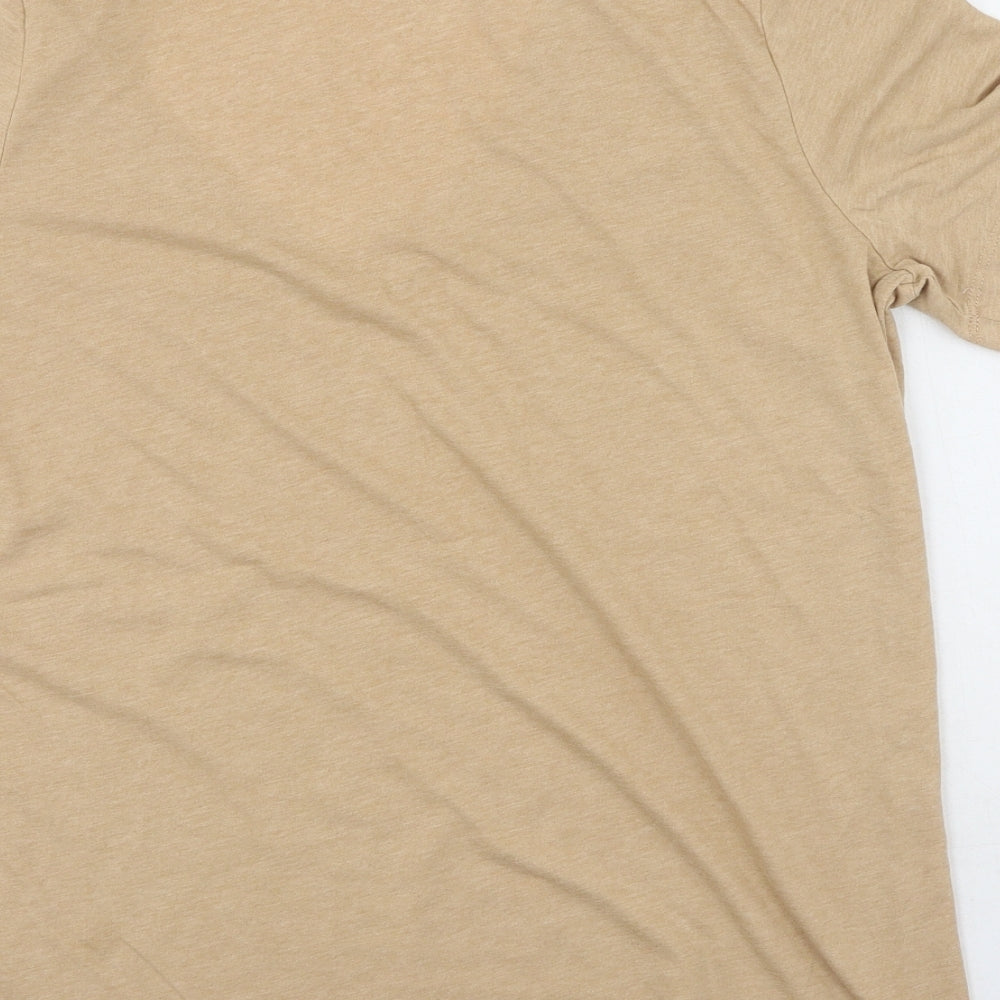 Very Womens Brown Polyester Basic T-Shirt Size 12 V-Neck
