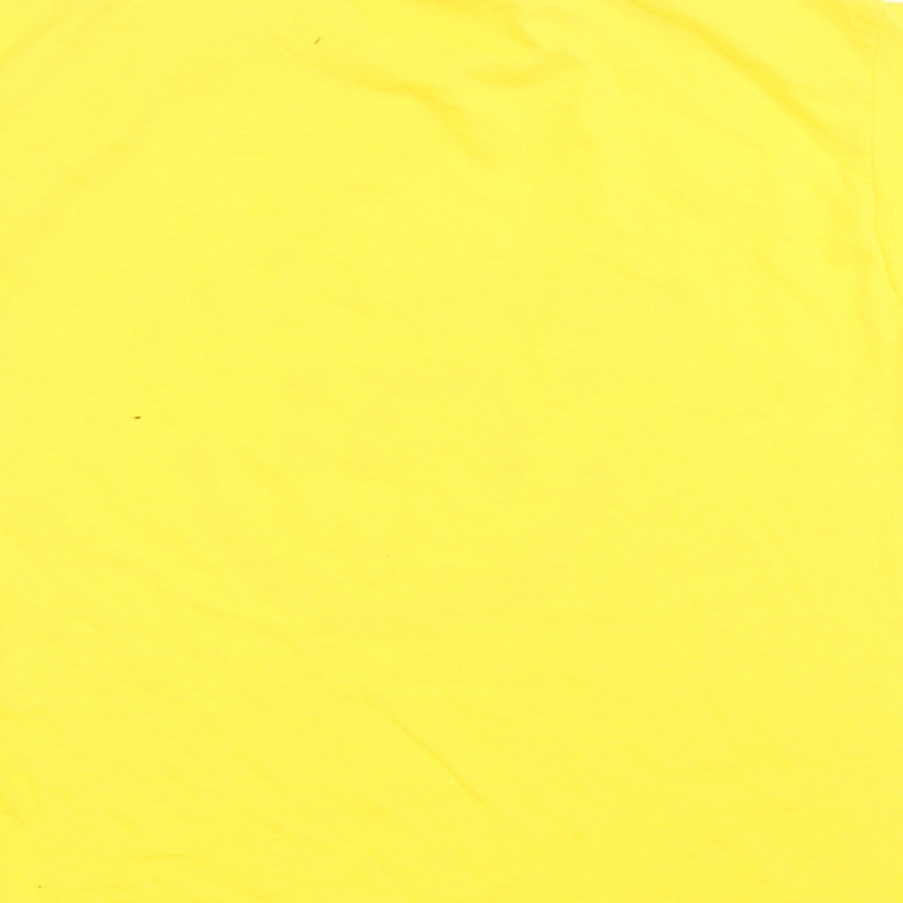 Fruit of the Loom Boys Yellow Cotton Basic T-Shirt Size 7-8 Years Crew Neck Pullover