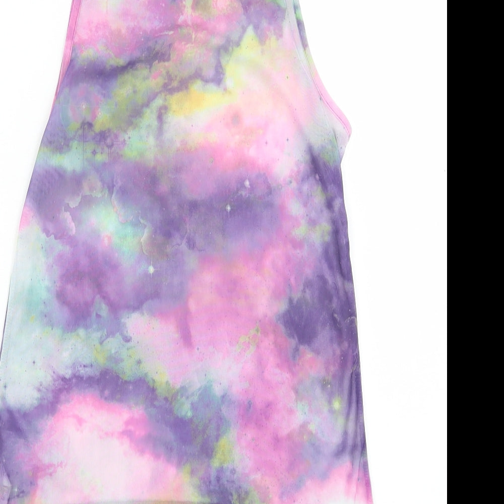 Atmosphere Womens Multicoloured Geometric Polyester Basic Tank Size 10 Scoop Neck