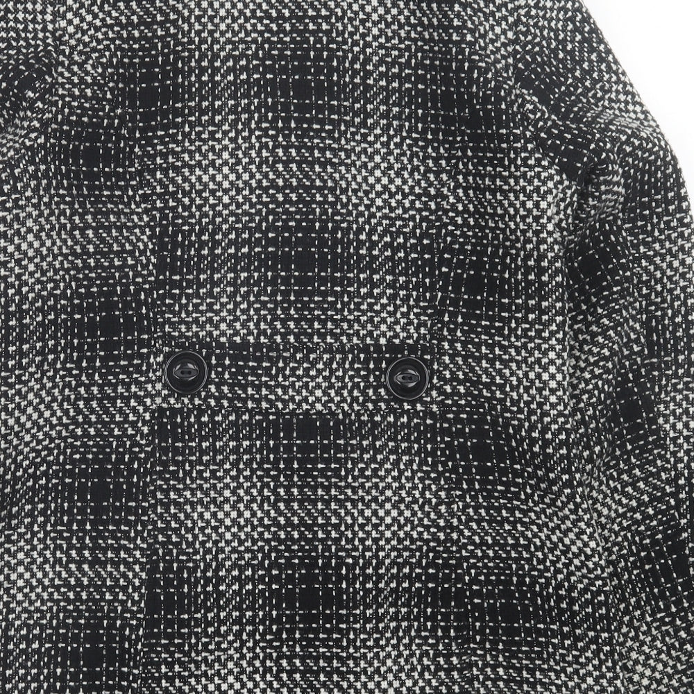 Classics Womens Black Plaid Jacket Size 12 Button