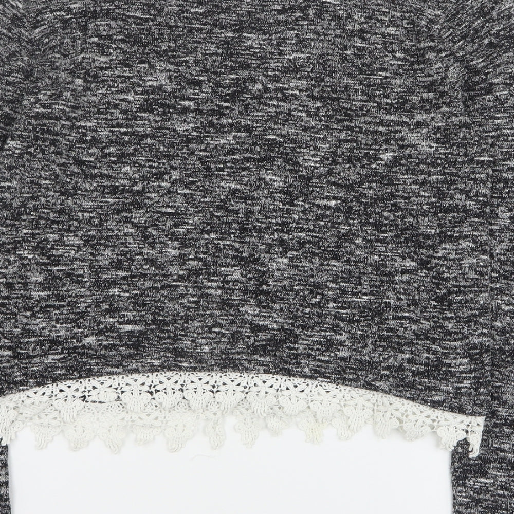 New Look Girls Grey Round Neck Polyester Pullover Jumper Size 12-13 Years Pullover