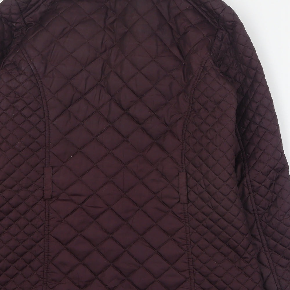 F&F Womens Purple Quilted Coat Size 8 Zip
