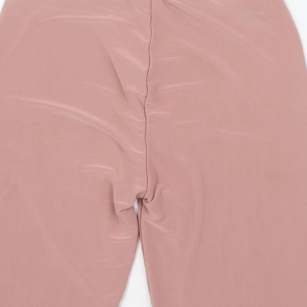 PRETTYLITTLETHING Womens Pink Polyester Hot Pants Shorts Size 6 L9 in Regular Pull On