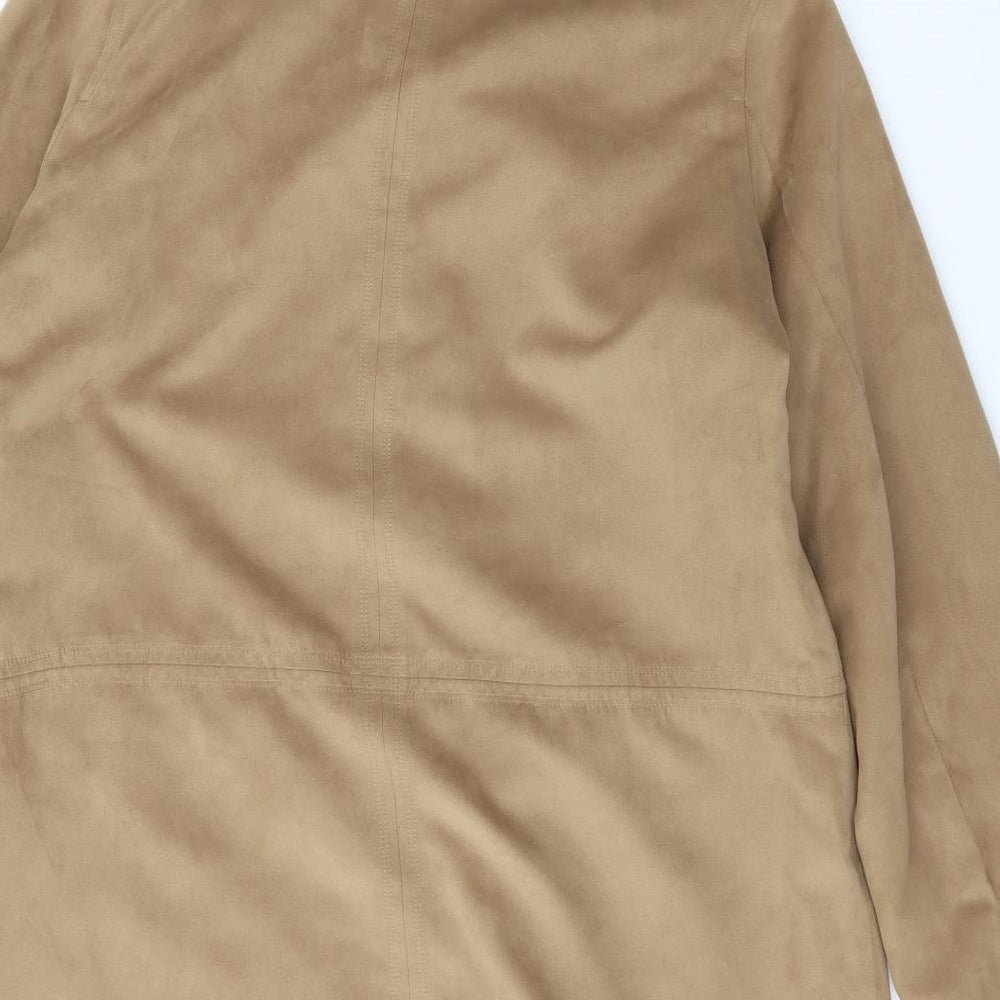 Preworn Womens Beige Jacket Size 12 Button