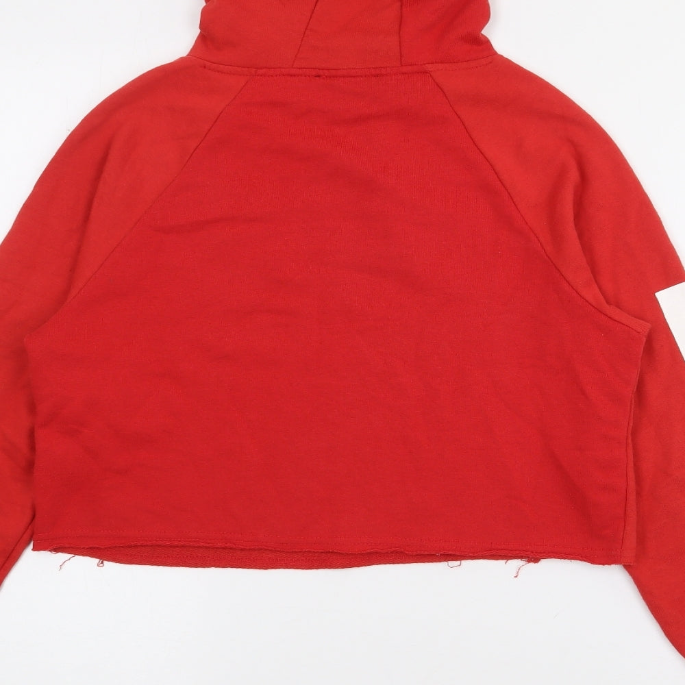 New Look Womens Red Cotton Pullover Hoodie Size 6