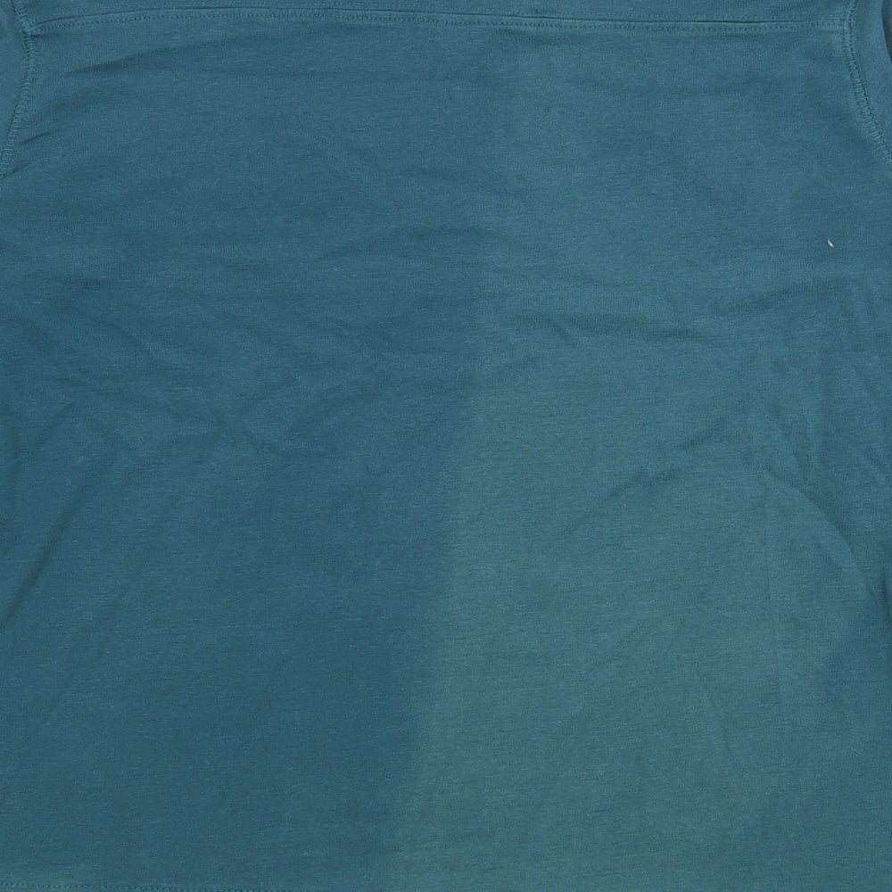 Arista Womens Blue Scoop Neck Cotton Pullover Jumper Size 16