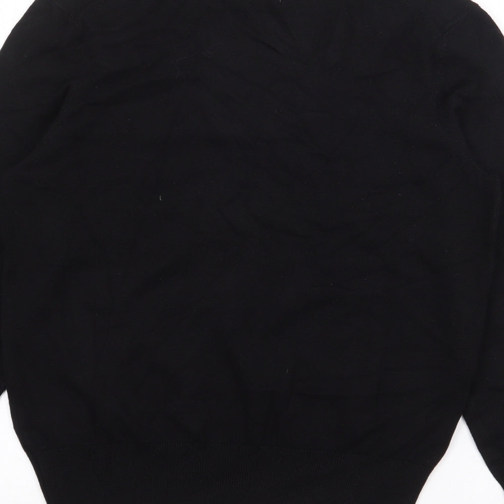 H&M Womens Black V-Neck Viscose Pullover Jumper Size M