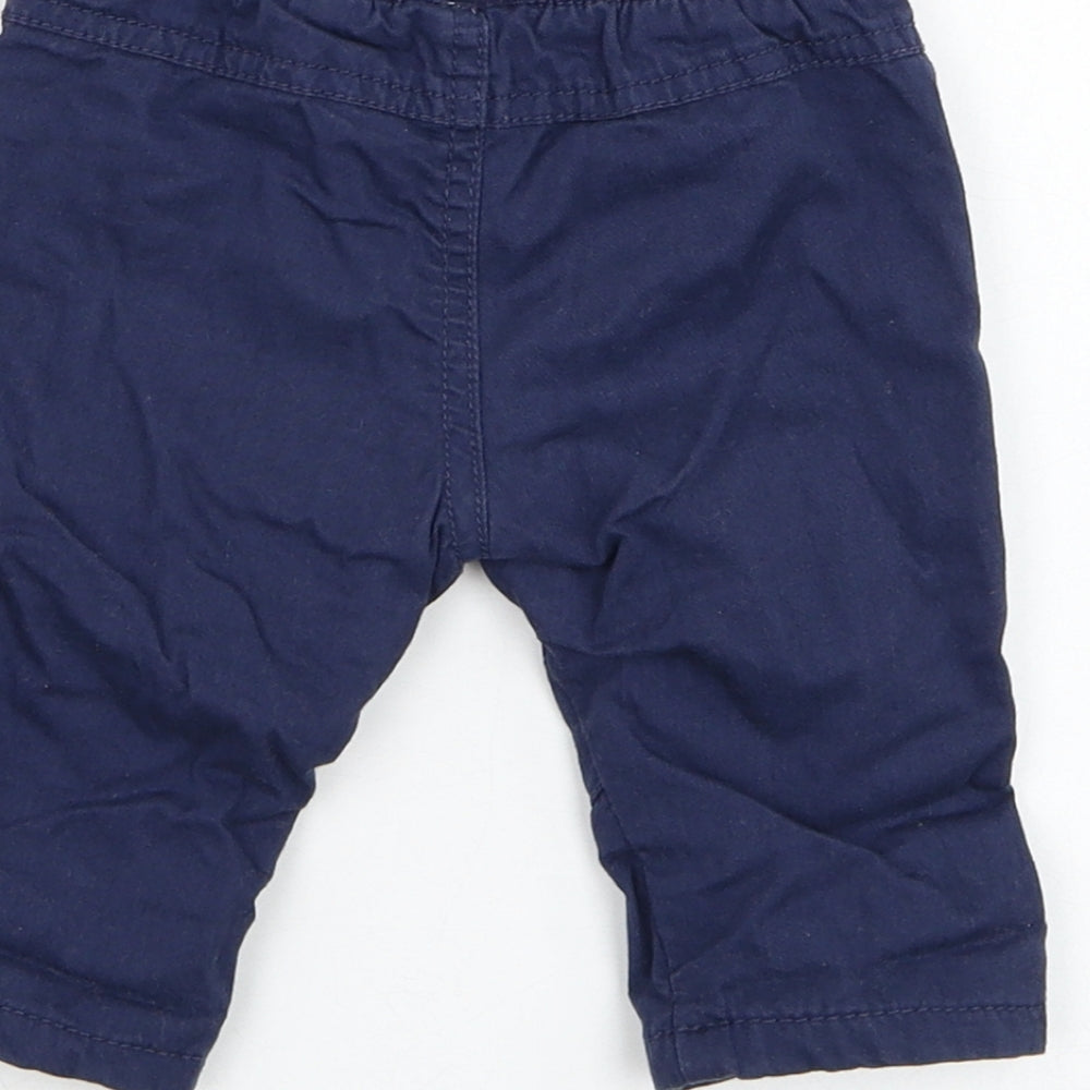 Matalan Boys Blue Cotton Jogger Trousers Size 6-9 Months Pullover