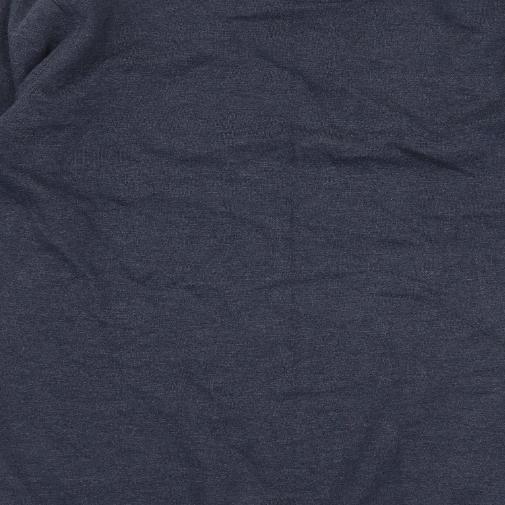 !Solid Mens Grey Polyester Pullover Sweatshirt Size M