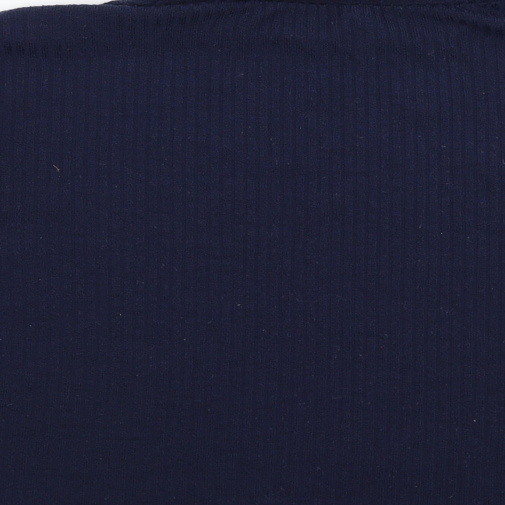 SheIn Womens Blue Roll Neck Elastane Pullover Jumper Size L