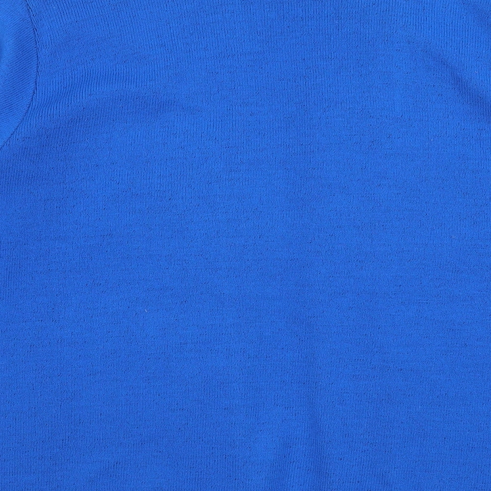Impressions Womens Blue V-Neck Acrylic Cardigan Jumper Size L