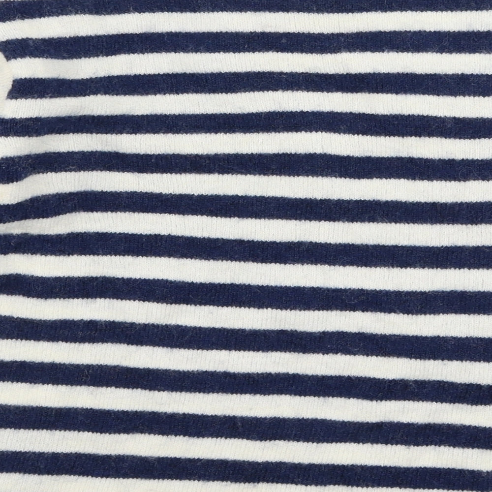H&M Girls Multicoloured Round Neck Striped Acrylic Pullover Jumper Size 11-12 Years Pullover - Love