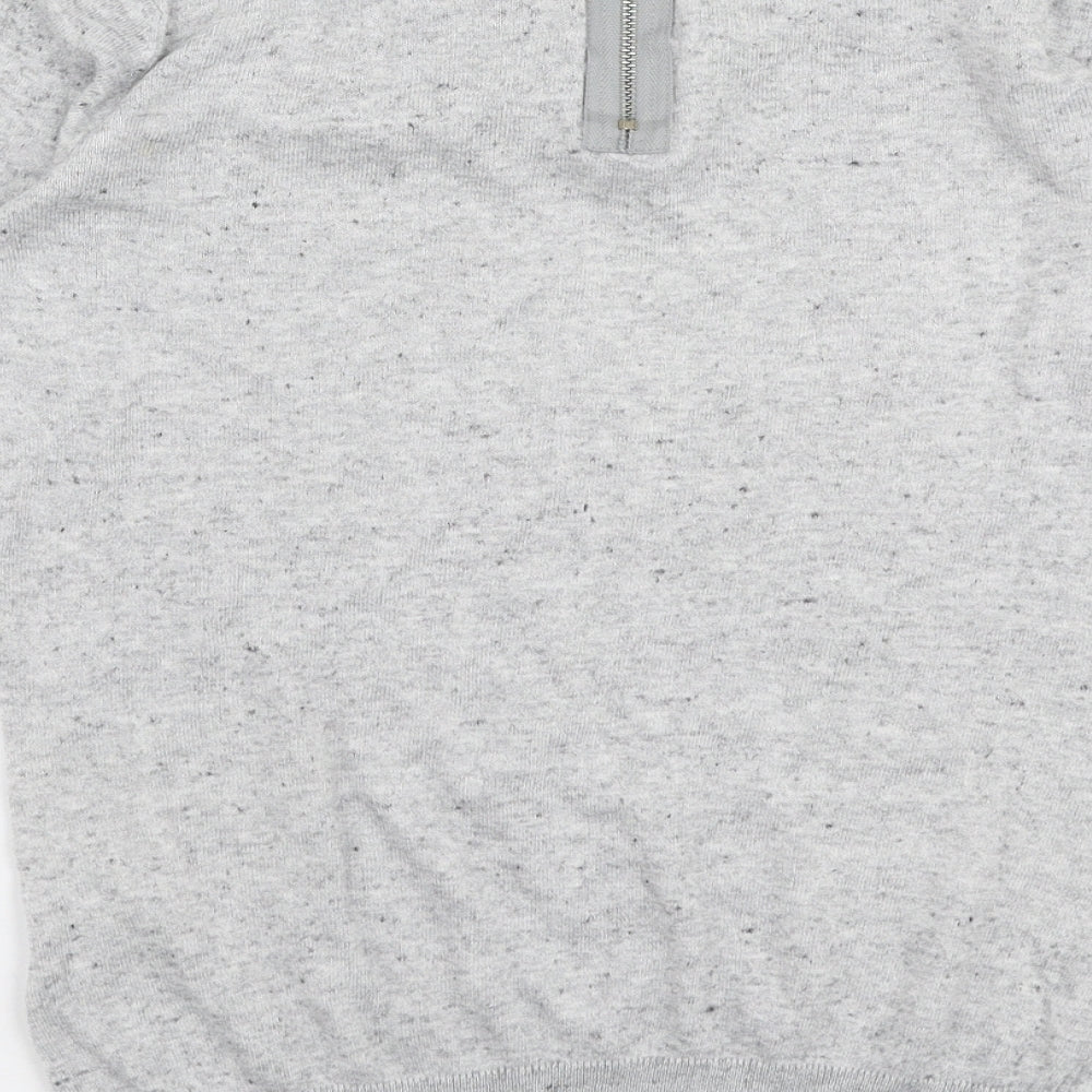 Warehouse Womens Grey Round Neck Cotton Pullover Jumper Size 6