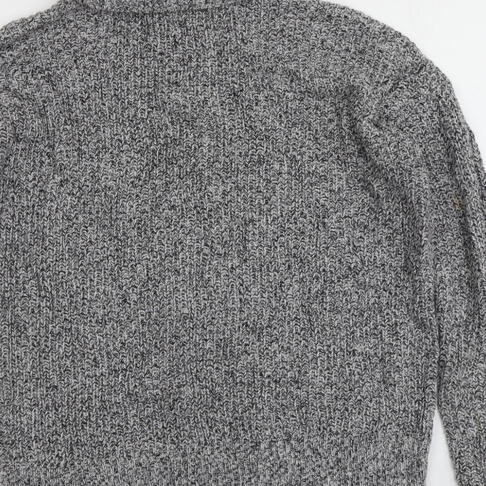 NEXT Womens Grey Roll Neck Cotton Pullover Jumper Size S